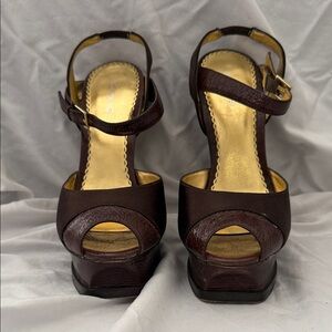 bebe Dark Brown Platform Heels